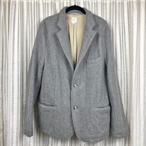 Nepenthes Gray Heavy Wool Blend Lined Winter Blazer USA Made Size XL Unisex